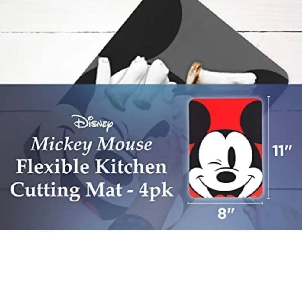 NWT Disney Mickey Mouse Flexible 4 Pack Cutting,Chopping  Boards 8x11” BPA Free